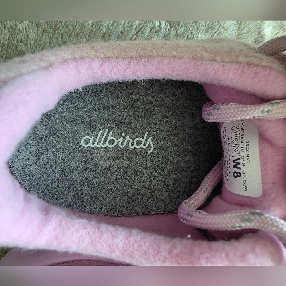 Allbirds Women's Wool Runner Mizzles in Buoyant Pink (Buoyant Pink Sole) 7 8 - Picture 3 of 4